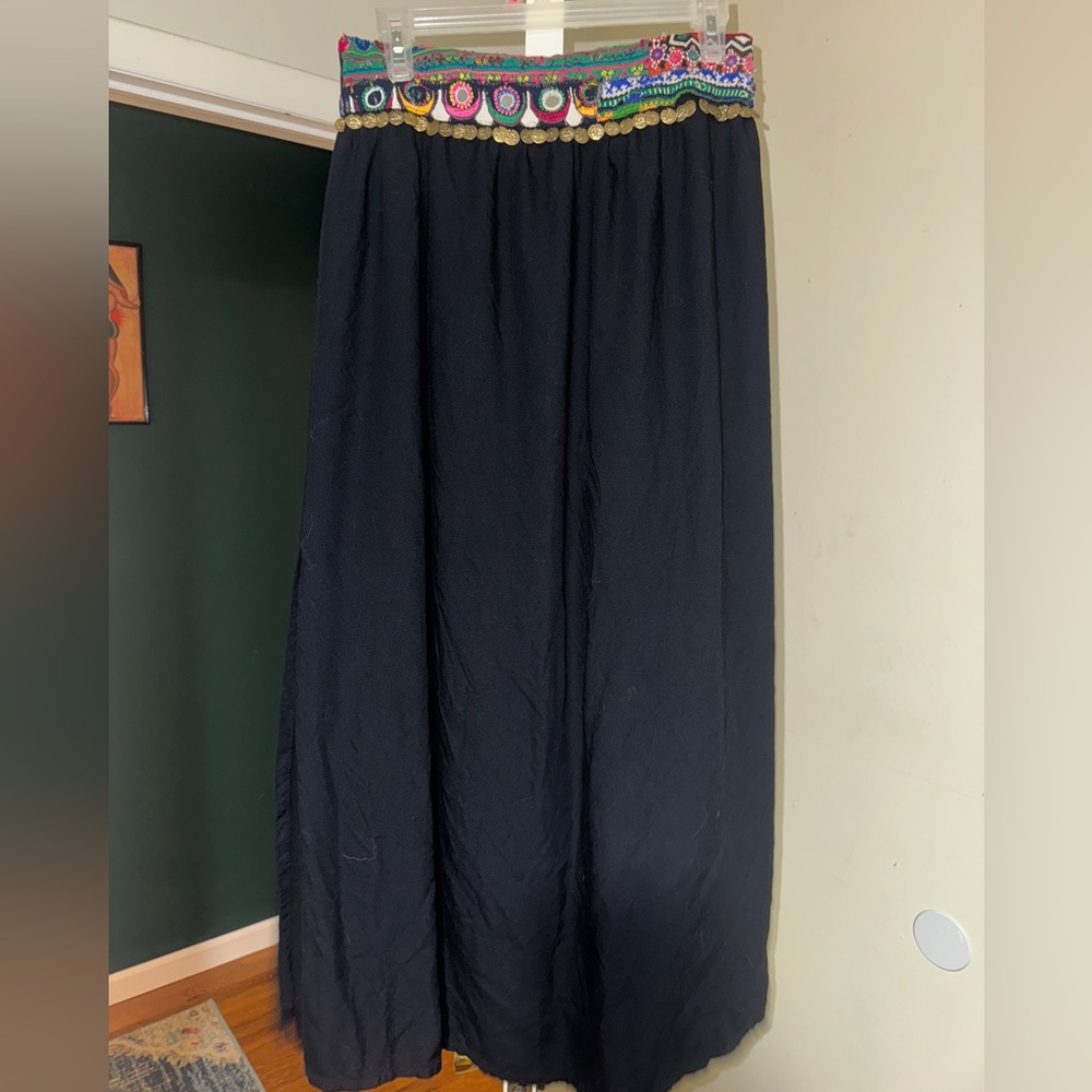 Earthbound Embroidered & Embellished Maxi Skirt